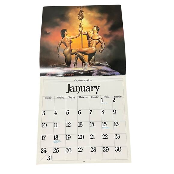 1988 Boris Vallejo Fantasy Zodiac Calendar same dates again in leap year 2044 - Picture 2 of 15